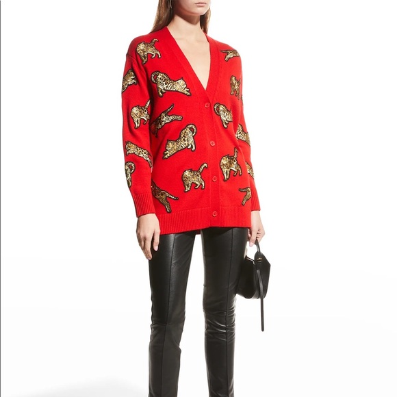 NWT Alice + Olivia Bradford Embellished Grandpa Cardigan Sweater XS